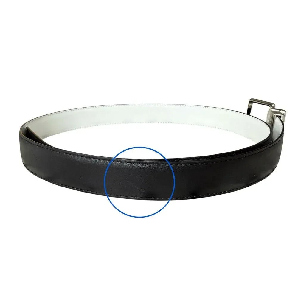 Calvin Klein Reversible Leather Belt Black White Silver Buckle Size Small 641732
